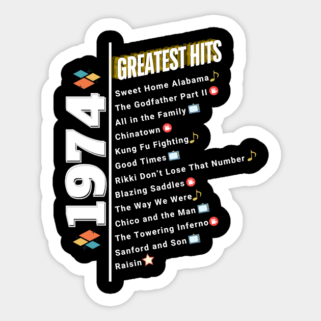 1974 Time Capsule Era - Front & Back - Retro Pop Culture Sticker by OTL Spotlight